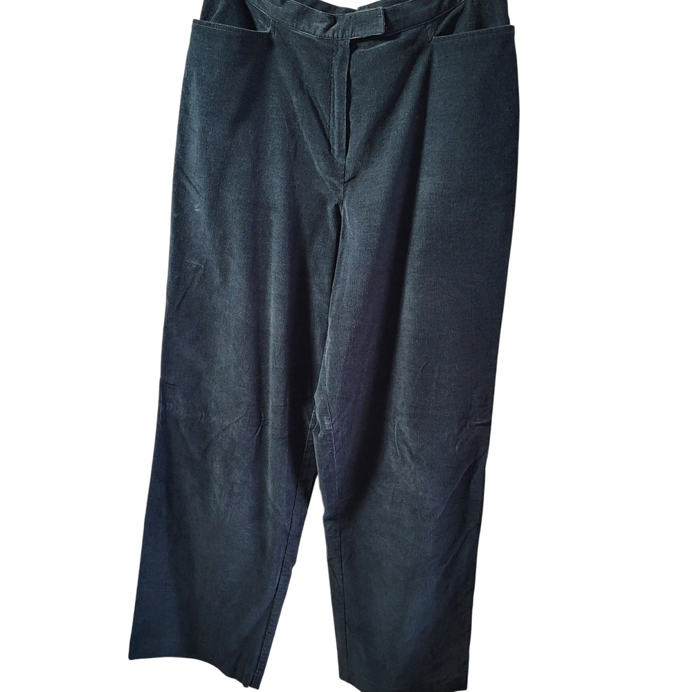 Norton Studios Women's Size‎ 14 Teal Corduroy Pants Wide Leg Casual Office